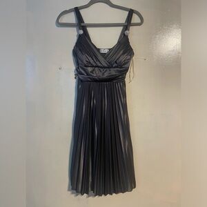 Y2K TRIXXI pleated babydoll mini dress gray size S whimsigoth empire waist hoco